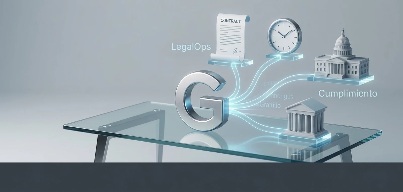 Representación de las tecnologías que conectan contratos, plazos, cumplimiento y gestión operativa legal